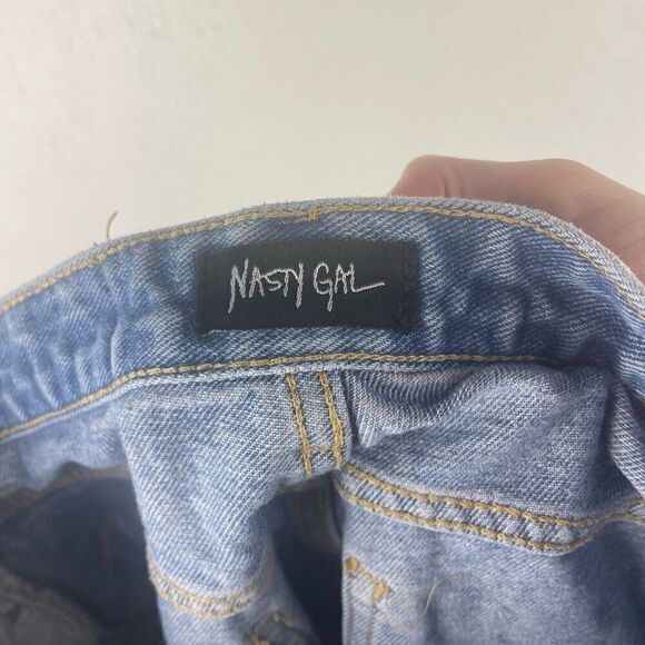 Nasty Gal High Rise Straight Leg Side Slit Jeans Size 6 Waist 26" - Picture 4 of 9